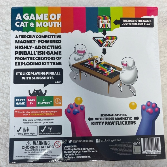 A Game Of Cat & Mouth- Magnet Powered Pinball’ish Game of Exploding Kittens NEW - Picture 3 of 4